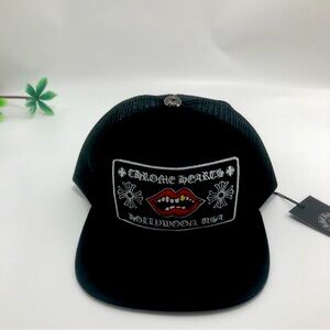 chorme heart hat black